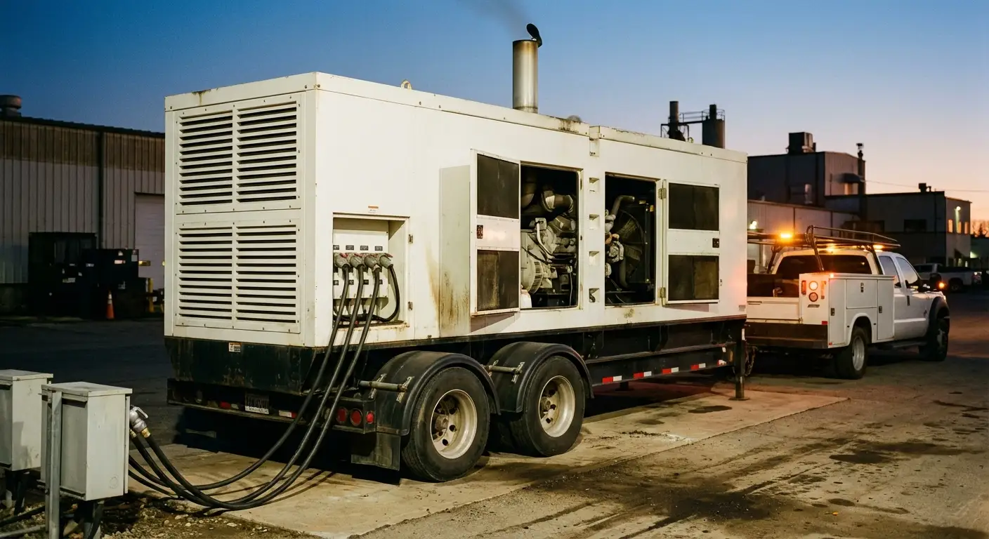 Commercial generator rental background in Walnut Creek, CA