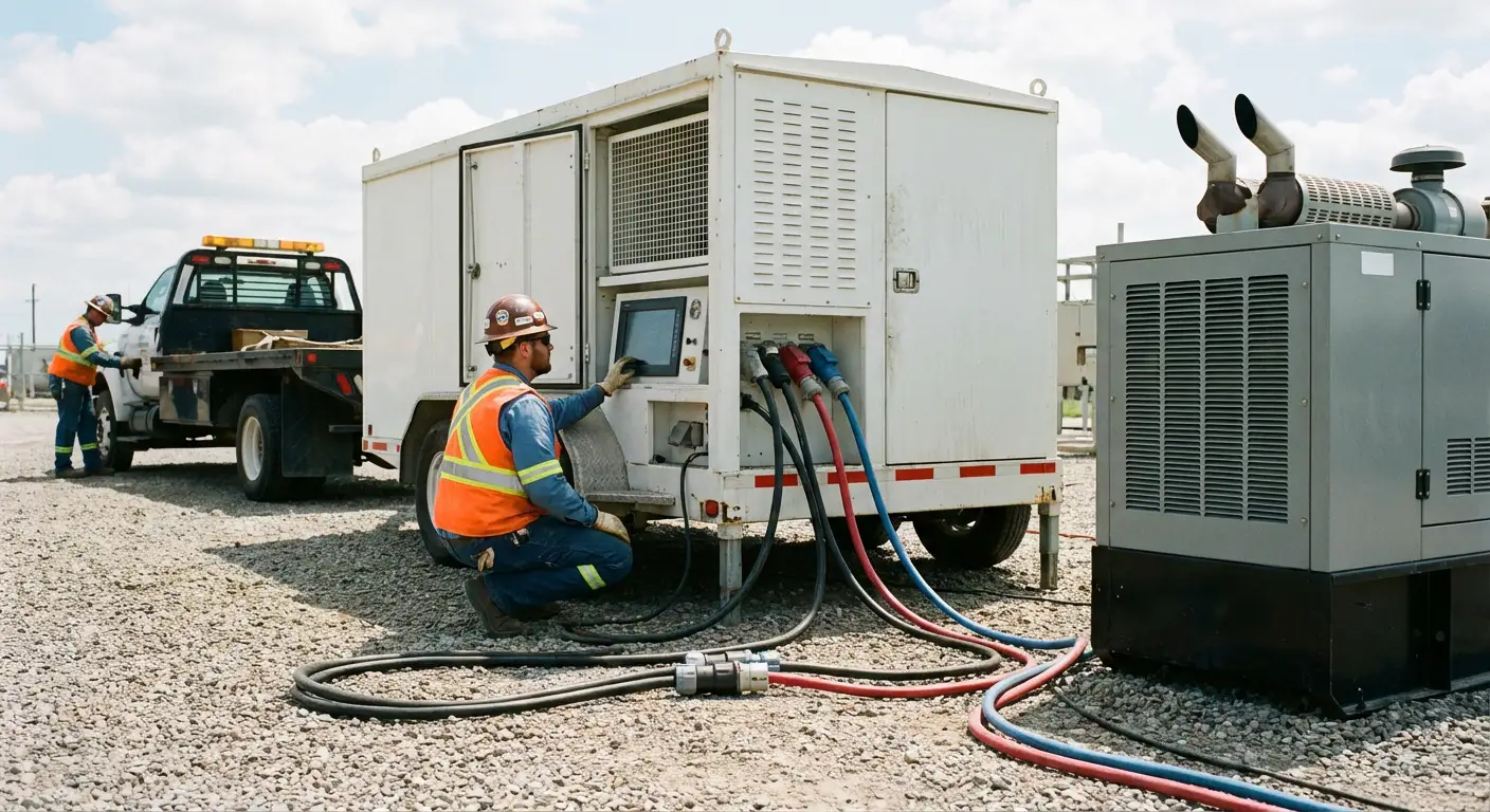 Load bank testing equipment setup in Walnut Creek, CA