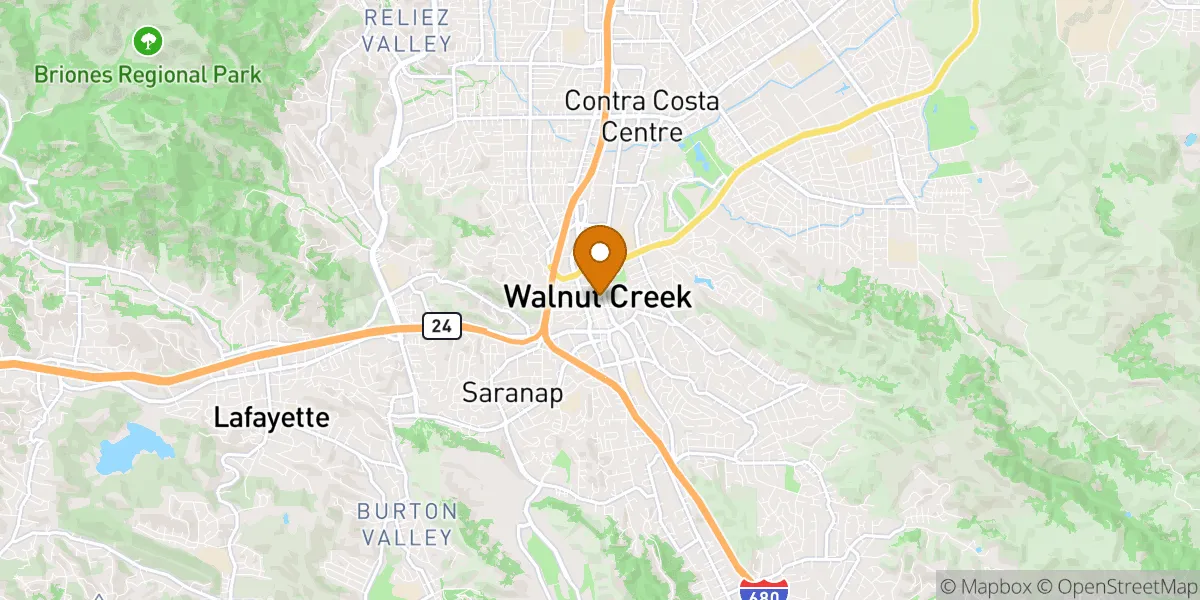 Downtown Walnut Creek neighborhood map in Walnut Creek, CA